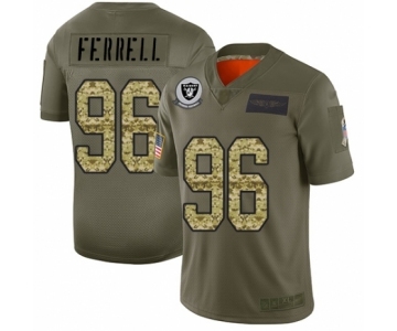 Men's Oakland Raiders #96 Clelin Ferrell Olive Camo 2019 Salute to Service Limited Football Jersey