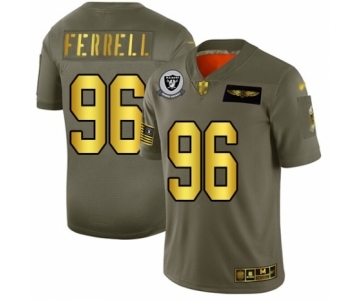 Men's Oakland Raiders #96 Clelin Ferrell Olive Gold 2019 Salute to Service Limited Football Jersey