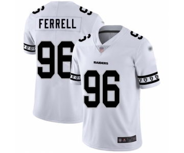 Men's Oakland Raiders #96 Clelin Ferrell White Team Logo Fashion Limited Football Jersey