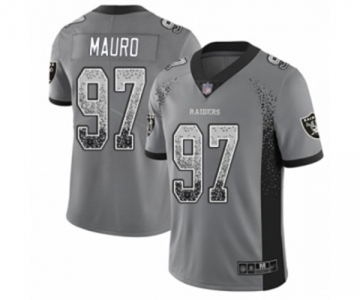 Men's Oakland Raiders #97 Josh Mauro Limited Gray Rush Drift Fashion Football Jersey