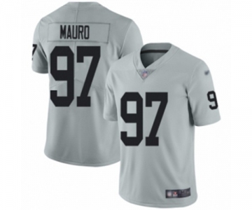 Men's Oakland Raiders #97 Josh Mauro Limited Silver Inverted Legend Football Jersey