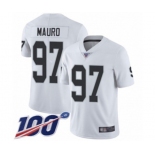 Men's Oakland Raiders #97 Josh Mauro White Vapor Untouchable Limited Player 100th Season Football Jersey