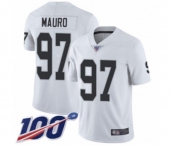 Men's Oakland Raiders #97 Josh Mauro White Vapor Untouchable Limited Player 100th Season Football Jersey