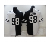 Men's Oakland Raiders #98 Maxx Crosby Black White Limited Split Fashion Football Jersey