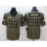 Men's Oakland Raiders #98 Maxx Crosby Nike Olive 2021 Salute To Service Limited Player Jersey