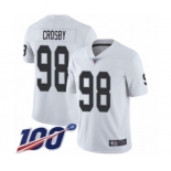 Men's Oakland Raiders #98 Maxx Crosby White Vapor Untouchable Limited Player 100th Season Football Jersey