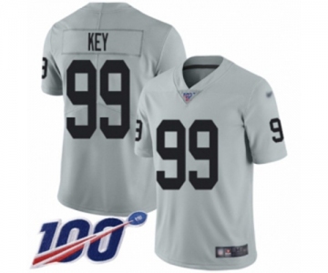 Men's Oakland Raiders #99 Arden Key Limited Silver Inverted Legend 100th Season Football Jersey