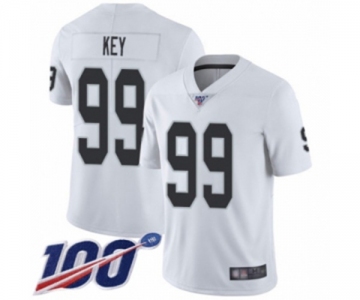 Men's Oakland Raiders #99 Arden Key White Vapor Untouchable Limited Player 100th Season Football Jersey