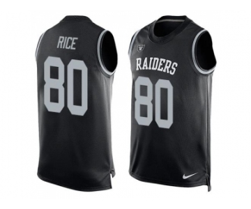 NFL Limited Tank Top JerseyNike Oakland Raiders #80 Jerry Rice Black Team Color Men's