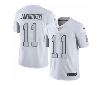 Nike Oakland Raiders #11 Sebastian Janikowski White Men's Stitched NFL Limited Rush Jersey