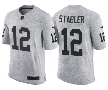 Nike Oakland Raiders #12 Ken Stabler 2016 Gridiron Gray II Men's NFL Limited Jersey