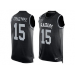 Nike Oakland Raiders #15 Michael Crabtree Black Team Color Men's Stitched NFL Limited Tank Top Jersey