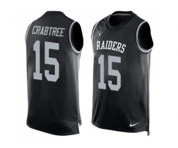 Nike Oakland Raiders #15 Michael Crabtree Black Team Color Men's Stitched NFL Limited Tank Top Jersey