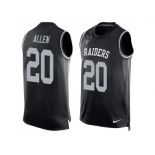 Nike Oakland Raiders #20 Nate Allen Black Team Color Men's Stitched NFL Limited Tank Top Jersey