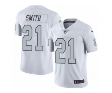 Nike Oakland Raiders #21 Sean Smith White Men's Stitched NFL Limited Rush Jersey