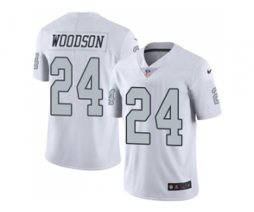 Nike Oakland Raiders #24 Charles Woodson White Men's Stitched NFL Limited Rush Jersey