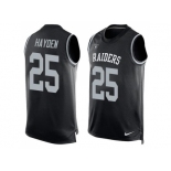 Nike Oakland Raiders #25 D.J. Hayden Black Team Color Men's Stitched NFL Limited Tank Top Jersey