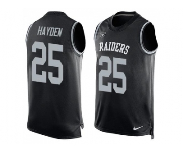 Nike Oakland Raiders #25 D.J. Hayden Black Team Color Men's Stitched NFL Limited Tank Top Jersey