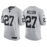 Nike Oakland Raiders #27 Reggie Nelson 2016 Gridiron Gray II Men's NFL Limited Jersey