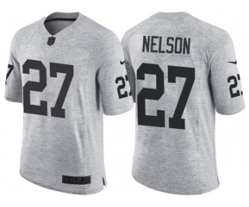 Nike Oakland Raiders #27 Reggie Nelson 2016 Gridiron Gray II Men's NFL Limited Jersey