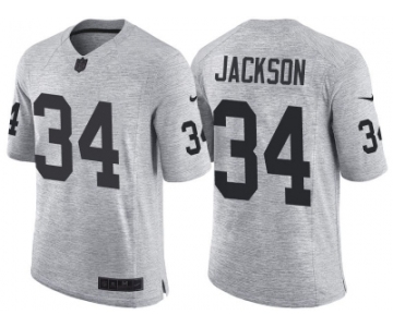 Nike Oakland Raiders #34 Bo Jackson 2016 Gridiron Gray II Men's NFL Limited Jersey