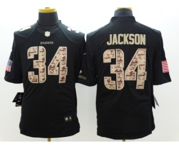 Nike Oakland Raiders #34 Bo Jackson Black Salute to Service Jerseys(Limited)