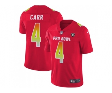 Nike Oakland Raiders #4 Derek Carr Red Men Stitched NFL Limited AFC 2018 Pro Bowl Jersey