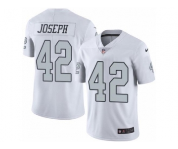 Nike Oakland Raiders #42 Karl Joseph White Men's Stitched NFL Limited Rush Jersey