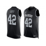 Nike Oakland Raiders #42 Ronnie Lott Black Team Color Men's Stitched NFL Limited Tank Top Jersey