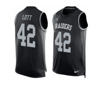 Nike Oakland Raiders #42 Ronnie Lott Black Team Color Men's Stitched NFL Limited Tank Top Jersey