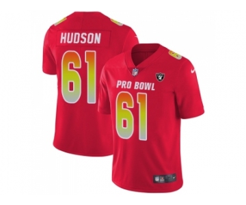 Nike Oakland Raiders #61 Rodney Hudson Red Men Stitched NFL Limited AFC 2018 Pro Bowl Jersey