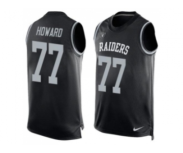 Nike Oakland Raiders #77 Austin Howard Black Team Color Men's Stitched NFL Limited Tank Top Jersey