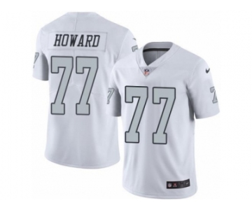 Nike Oakland Raiders #77 Austin Howard White Men's Stitched NFL Limited Rush Jersey