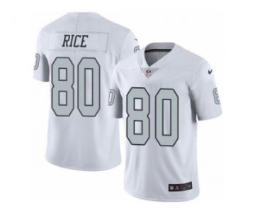 Nike Oakland Raiders #80 Jerry Rice White Men's Stitched NFL Limited Rush Jersey