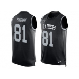 Nike Oakland Raiders #81 Tim Brown Black Team Color Men's Stitched NFL Limited Tank Top Jersey