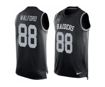 Nike Oakland Raiders #88 Clive Walford Black Team Color Men's Stitched NFL Limited Tank Top Jersey