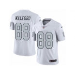 Nike Oakland Raiders #88 Clive Walford White Men's Stitched NFL Limited Rush Jersey