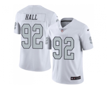 Nike Oakland Raiders #92 P.J. Hall White Men Stitched NFL Limited Rush Jersey