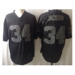 nike nfl jerseys oakland raiders #34 bo jackson black [drenched limited]