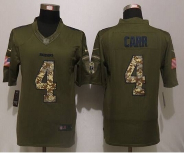 nike nfl jerseys oakland raiders #4 carr army green[nike Limited Salute To Service]