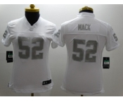 Nike Women Oakland Raiders #52 Mack Platinum White Jerseys