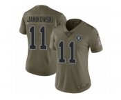 Women Nike Oakland Raiders #11 Sebastian Janikowski Limited Olive 2017 Salute to Service NFL Jersey