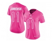 Women Nike Oakland Raiders #11 Sebastian Janikowski Limited Pink Rush Fashion NFL Jersey