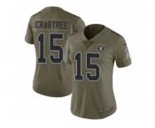 Women Nike Oakland Raiders #15 Michael Crabtree Limited Olive 2017 Salute to Service NFL Jersey