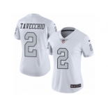 Women Nike Oakland Raiders #2 Giorgio Tavecchio Limited White Rush Vapor Untouchable NFL Jersey