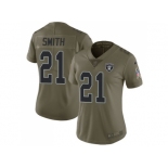 Women Nike Oakland Raiders #21 Sean Smith Olive Stitched NFL Limited 2017 Salute to Service Jersey