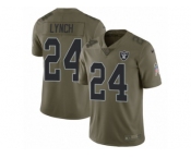 Women Nike Oakland Raiders #24 Marshawn Lynch Limited Olive 2017 Salute to Service NFL Jersey