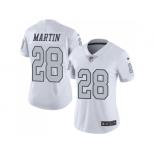 Women Nike Oakland Raiders #28 Doug Martin White Stitched NFL Limited Rush Jersey