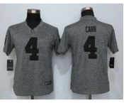 Women Nike Oakland Raiders #4 Derek Carr Stitched Gridiron Limited Gray