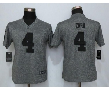 Women Nike Oakland Raiders #4 Derek Carr Stitched Gridiron Limited Gray